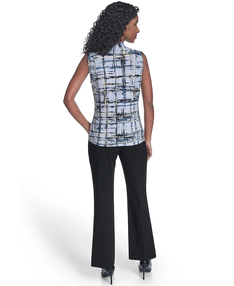Calvin Klein Petite Printed V-Neck Sleeveless Top