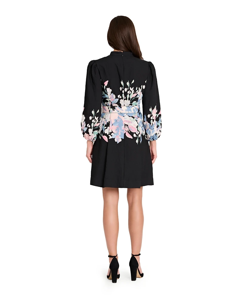 Tahari Asl Petite Long-Sleeve Mandarin Collar Dress