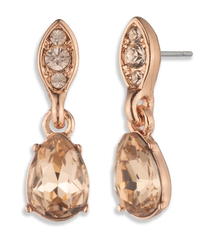 Givenchy Glass Crystal Post Drop Earrings ((also Silver-Tone and Rose Gold-Tone)