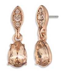 Givenchy Glass Crystal Post Drop Earrings ((also Silver-Tone and Rose Gold-Tone)