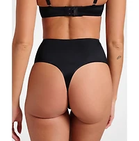 Siella Women's High Waist Invisible Smooth Satin Thong