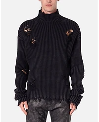 mnml Men's Distressed Crop Knit Sweater