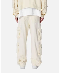 mnml Men's Brushed Twill Cargo Pants, Relaxed Fit, Multiple Utility Pockets, Adjustable Waist, Durable Fabric, Streetwear Style