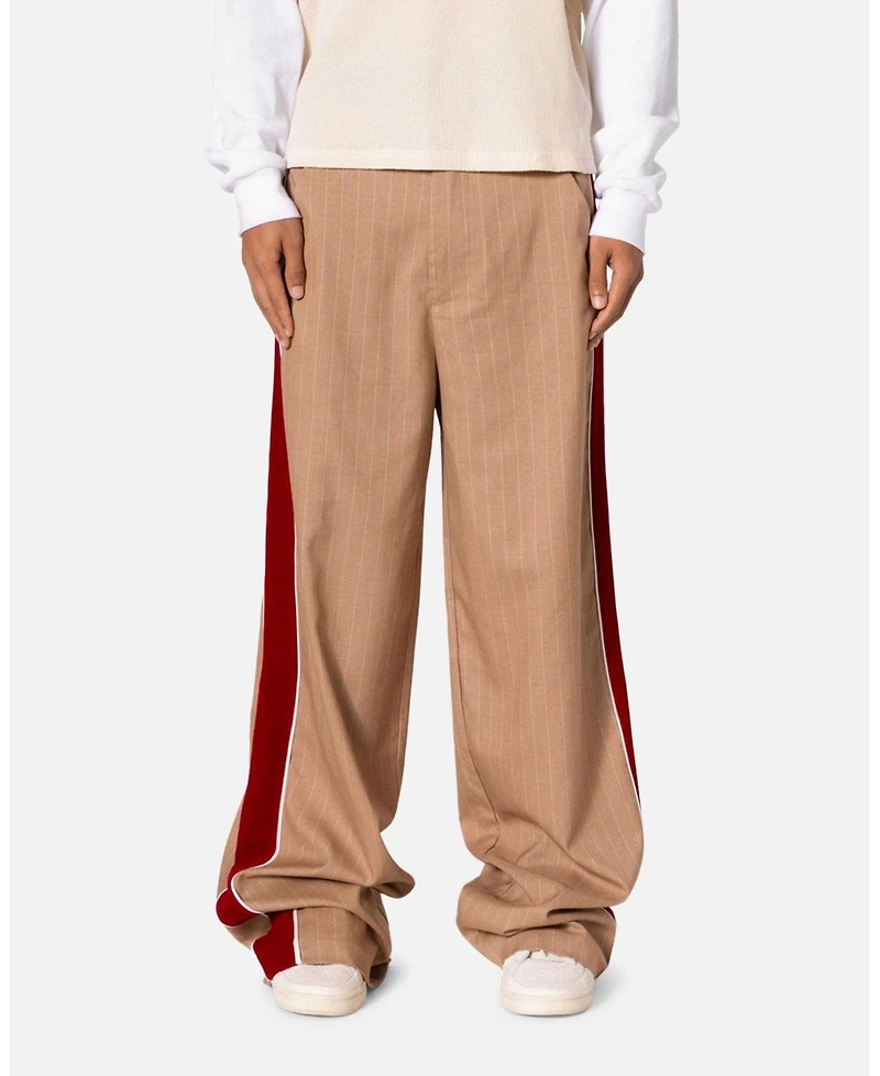mnml Men's Pinstripe Velvet Trim Pants