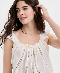 Free People Women's Mabel Lace-Trim Tank Top