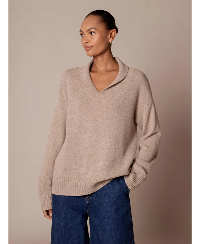 Celtic & Co. Women's Shawl Collar Slouch Sweater