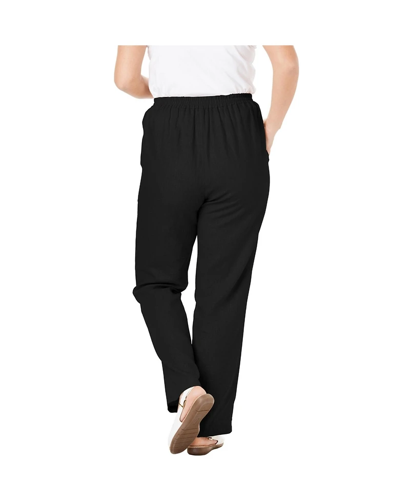 Woman Within Women's Tall Straight Leg Linen Pant