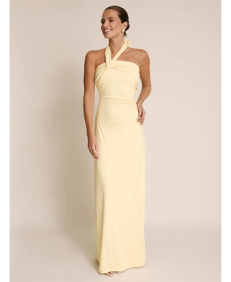 Six Stories Women's Halter Neck Stretch Bridesmaid Dress