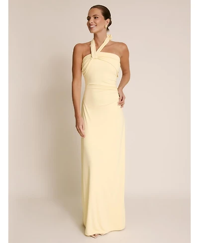 Six Stories Women's Halter Neck Stretch Bridesmaid Dress