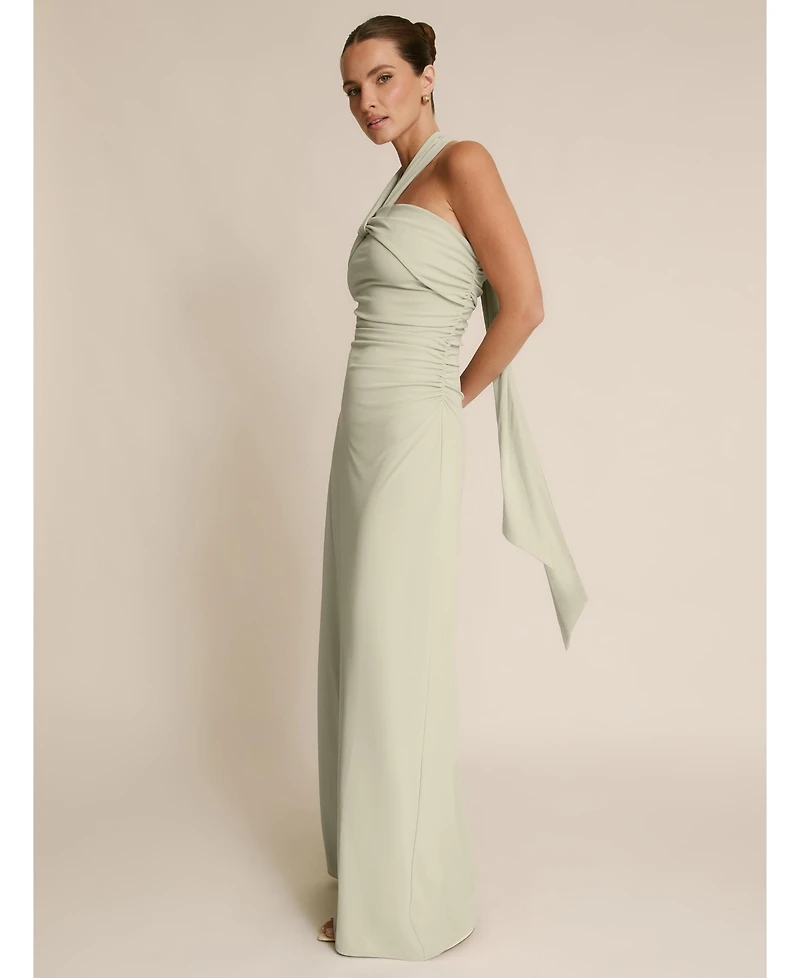 Six Stories Women's Halter Neck Stretch Bridesmaid Dress