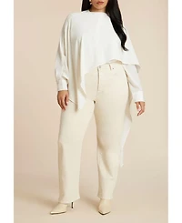 Eloquii Women's Button Up Top With Neck Cape