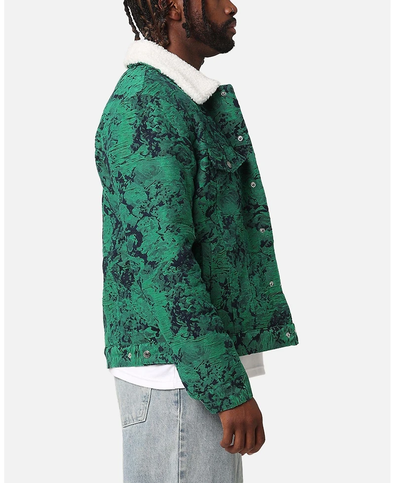 Xxiii Men's Chelsea Jacquard Sherpa Jacket, Green