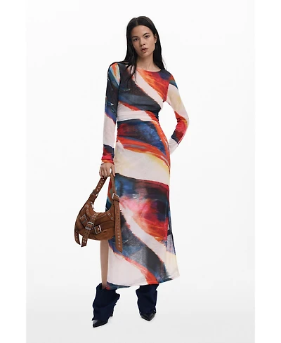 Desigual Women's Long dress with waves