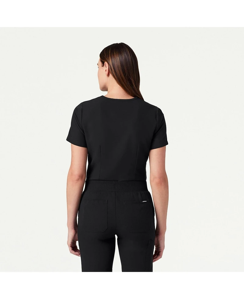 Jaanuu Women's Rhena 1-Pocket Slim V-Neck Scrub Top - Mauve Xl