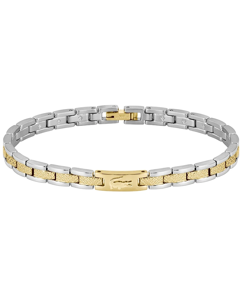 Lacoste Metropole Two Tone Stainless Steel Metal Link Bracelet