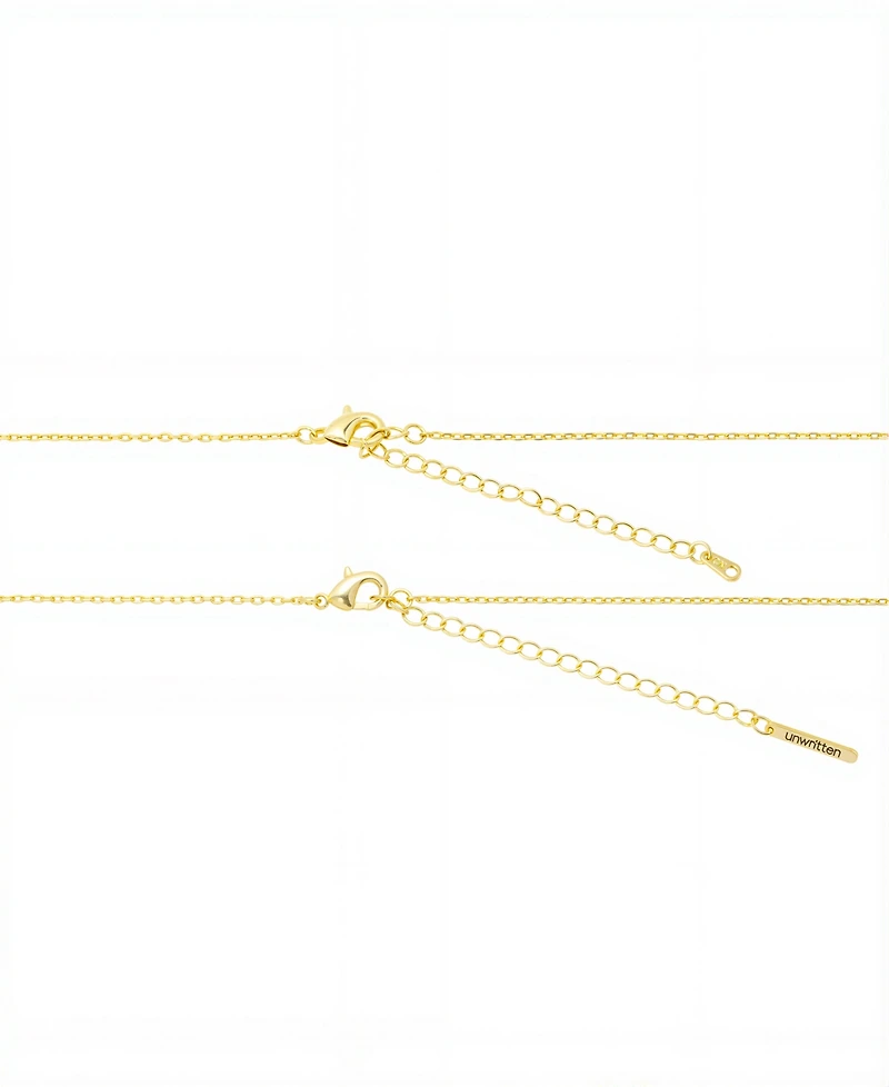 Unwritten Gold Plated "Mom" and Double Heart Necklace Set