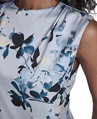 Calvin Klein Women's Printed Sleeveless Charm Back Keyhole Top