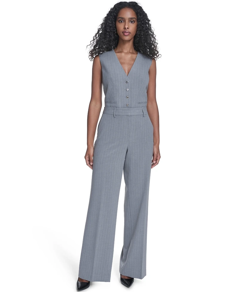 Calvin Klein Women's Pinstripe Mid-Rise Pants