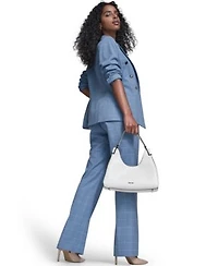 Calvin Klein Womens Windowpane Double Breast Jacket Sleeveless Collared Sweater Windowpane Modern Fit Pants