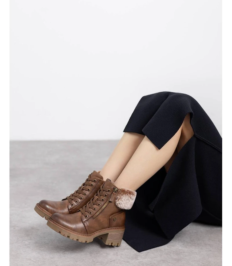 Xti Women's Block Heel Combat Booties Refresh Collection By Xti