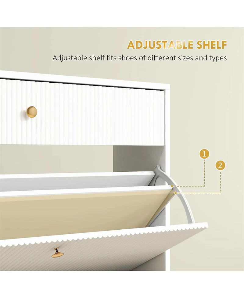 Slickblue 1Pc Mdf Adjustable Shelves for Entryway Shoe Storage Cabinet