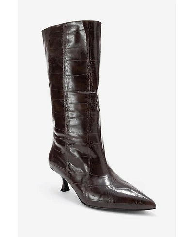 Prologue Shoes Crow Embossed Pointed Toe Boot (Women)