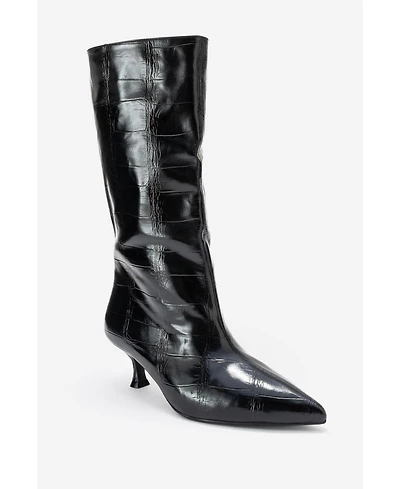Prologue Shoes Crow Embossed Pointed Toe Boot (Women)