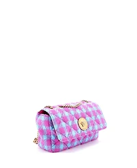 Pre-Owned Versace East West Medusa Icon Chain Flap Bag Quilted Tweed