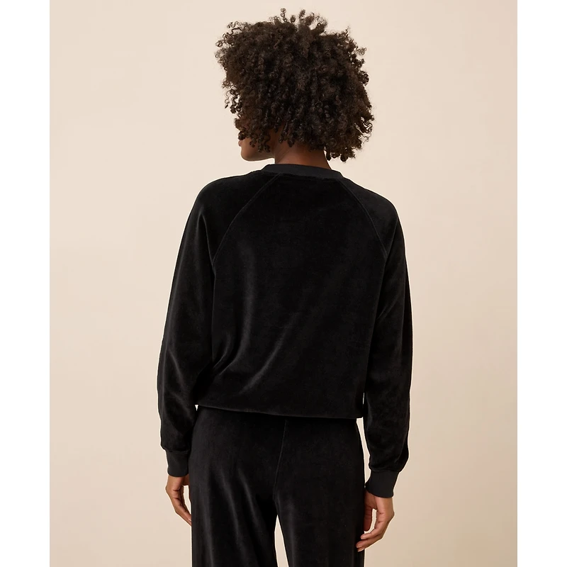 Pact Women's Cotton Velour Crew Pullover