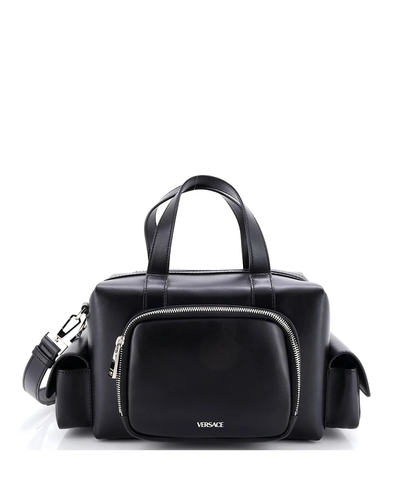 Pre-Owned Versace Small Cargo Boston Duffle Bag Leather