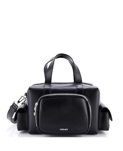 Pre-Owned Versace Small Cargo Boston Duffle Bag Leather