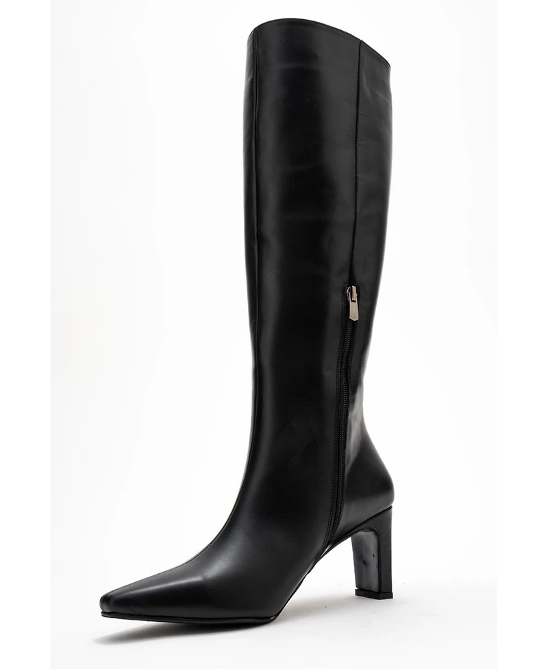 Forever & Always Shoes Velencia Leather Knee High Boot (Women)