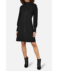 Yumi Women's Knitted Button Up Midi Dress