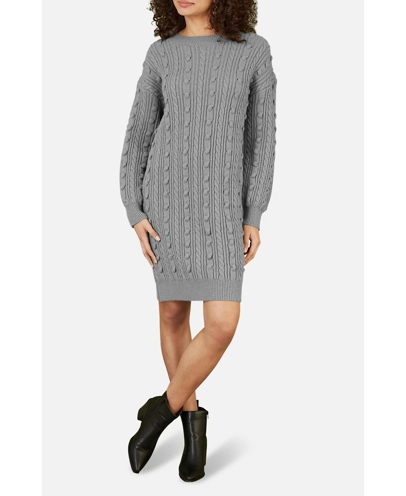 Yumi Women's Cable Knit Tunic Dress