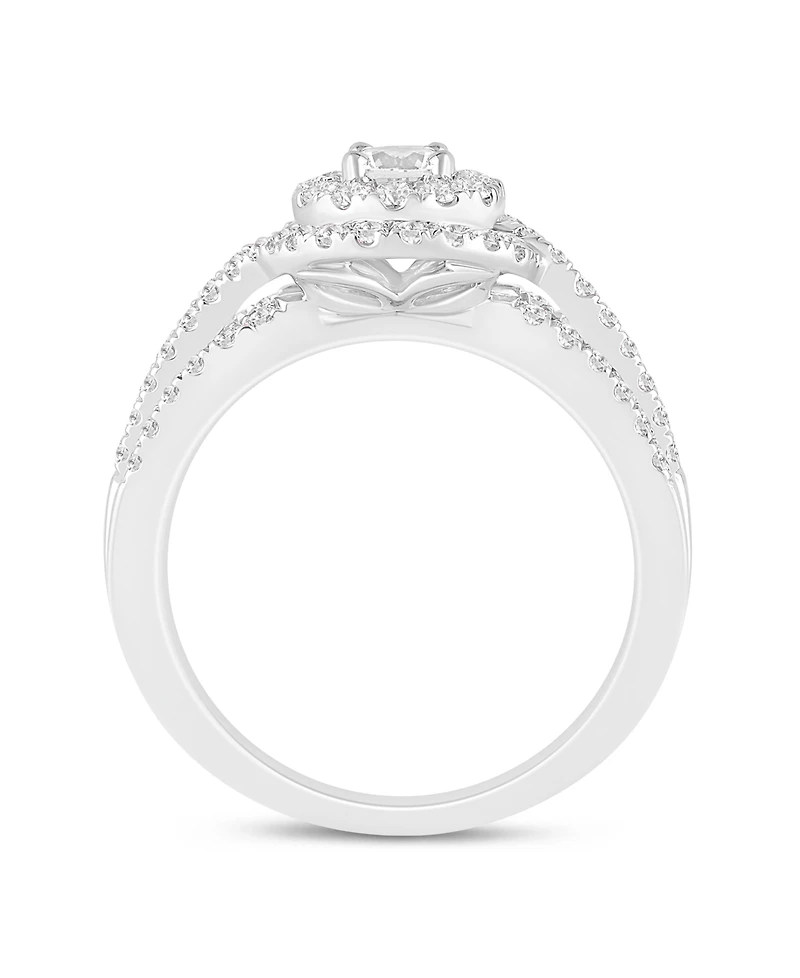 Macy's Diamond Cluster Engagement Ring (1 ct. t.w.) in 14k White Gold