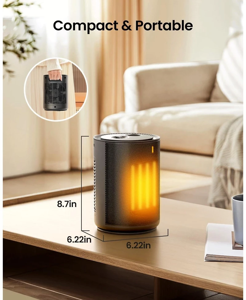 Cowsar Space Heater for Indoor Use, 1500W 4 Heating Modes for Office Bedroom, Portable Electric Heater with Thermostat, Child Lock