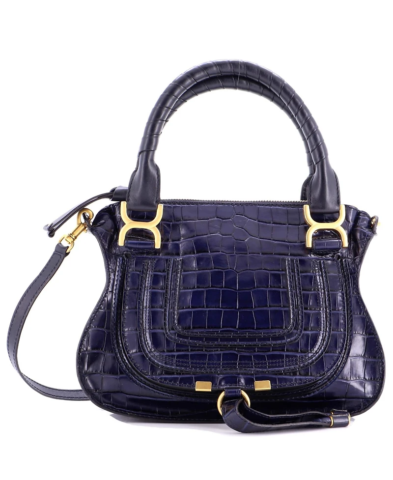 Pre-Owned Chloe Small Marcie Satchel Embossed Leather