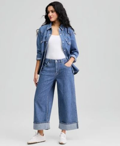 Now This Womens Cuffed Wide Leg Jeans Macys Exclusive