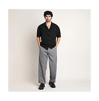Campus Sutra Men's Onyx Black Indie-Cuban Oversized Shirt