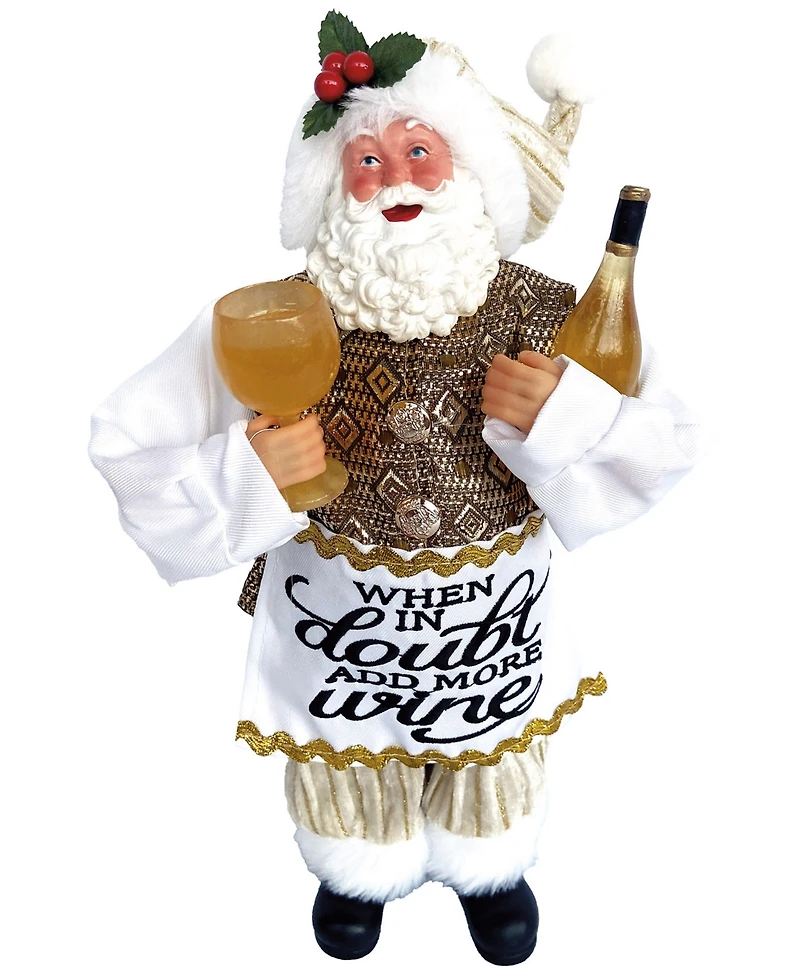 Santa's Workshop 12" When in Doubt Add More Wine Santa Claus
