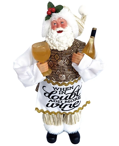 Santa's Workshop 12" When in Doubt Add More Wine Santa Claus