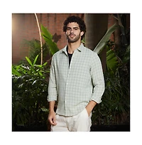 Campus Sutra Men's Ivory White Graph Check Shirt