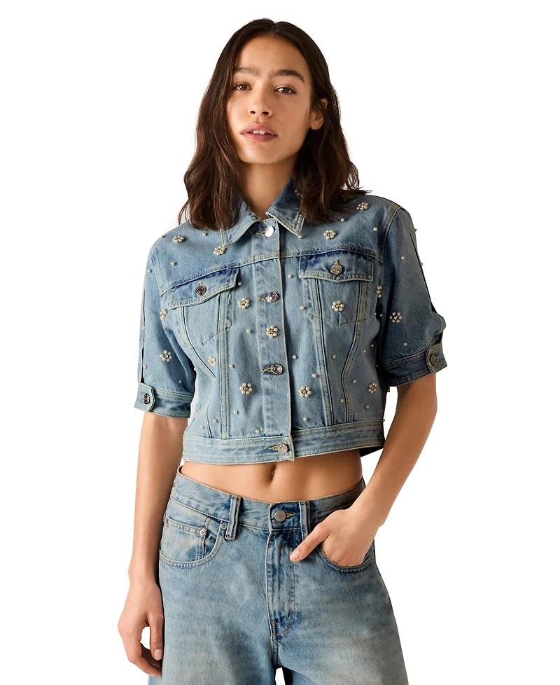 Steve Madden Women's Long-Sleeve Denim Shirt