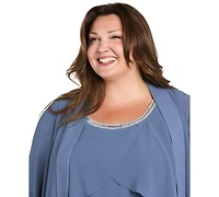 R & M Richards Plus Embellished Pants Suit, 3-Piece Set