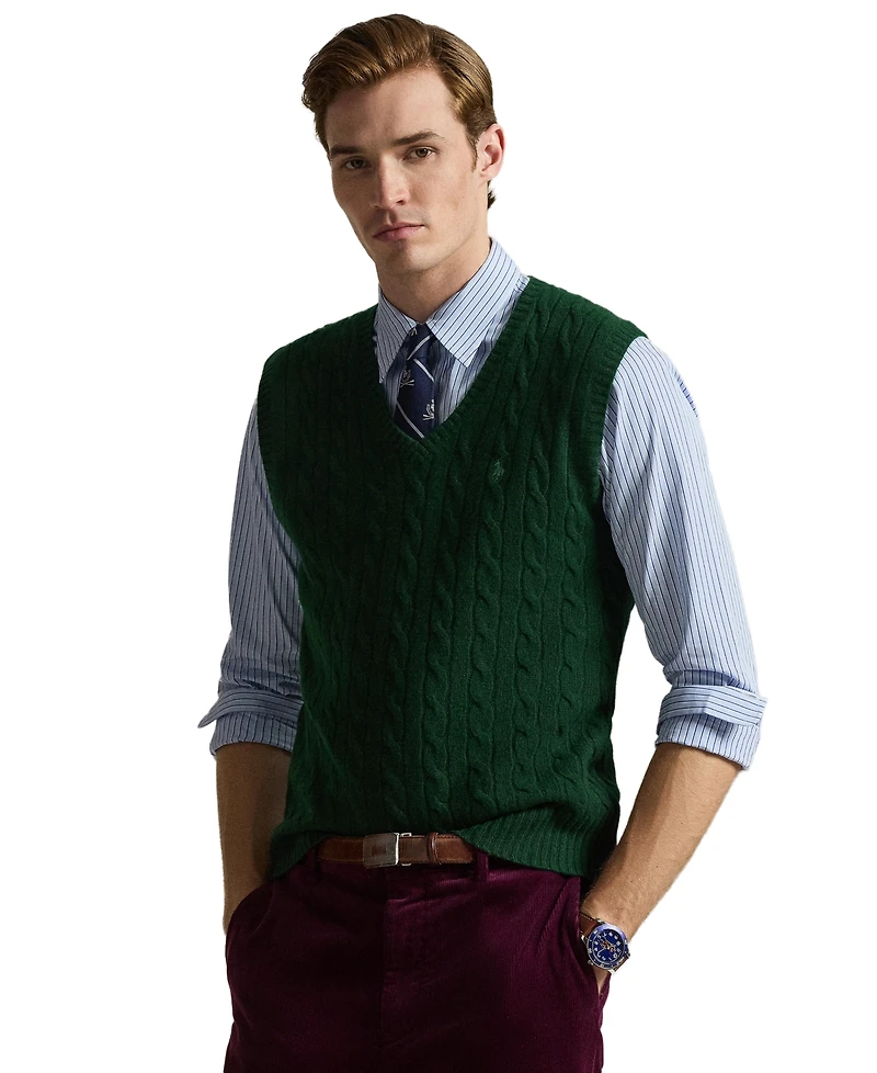 Polo Ralph Lauren Men's Cable-Knit Wool-Cashmere Sweater Vest