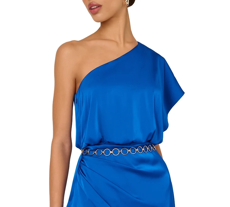 Adrianna Women's Ruched One-Shoulder Maxi Dress