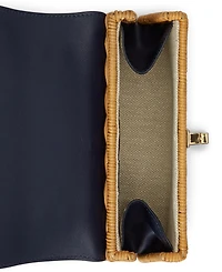 Lauren Ralph Lauren Farrah Small Rattan and Leather Satchel Bag