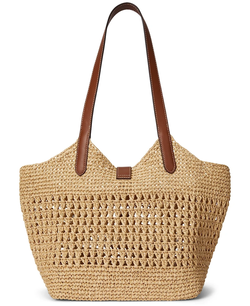 Lauren Ralph Lauren Tasha Large Woven Straw Tote Bag