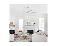 Sofucor 42-inch Matte White 5-Blade 6-Speed Adjustable Led Ceiling Fan Light with Remote Control