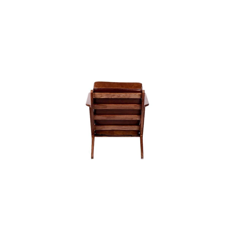 Porter Designs Single Solid Sheesham Wood Accent Chair with Brown Finish